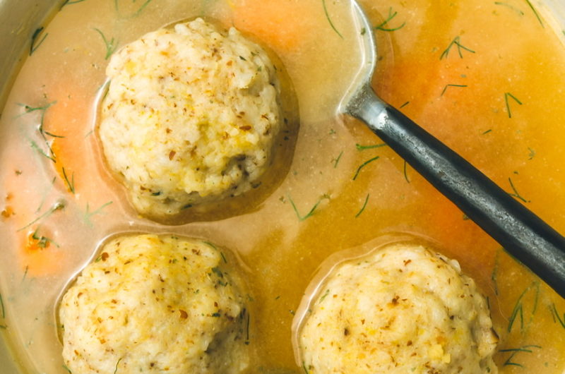 Perfect Vegan Matzo Ball Soup with Just Egg!