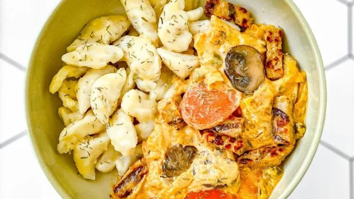 Image for Vegan Hungarian Paprikash with Dumplings (Nokedli)