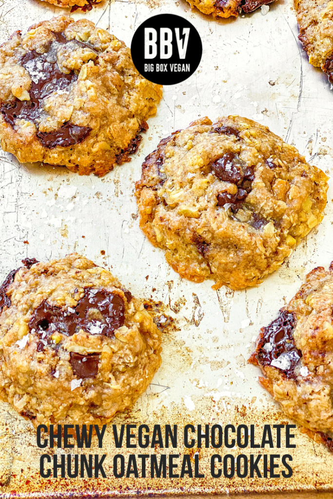 Chewy Vegan Chocolate Chunk Oatmeal Cookies – Big Box Vegan