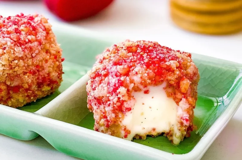 Vegan Strawberry Shortcake Ice Cream Bites