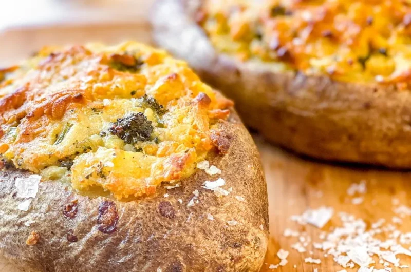 Vegan Cheesy Stuffed Baked Potatoes