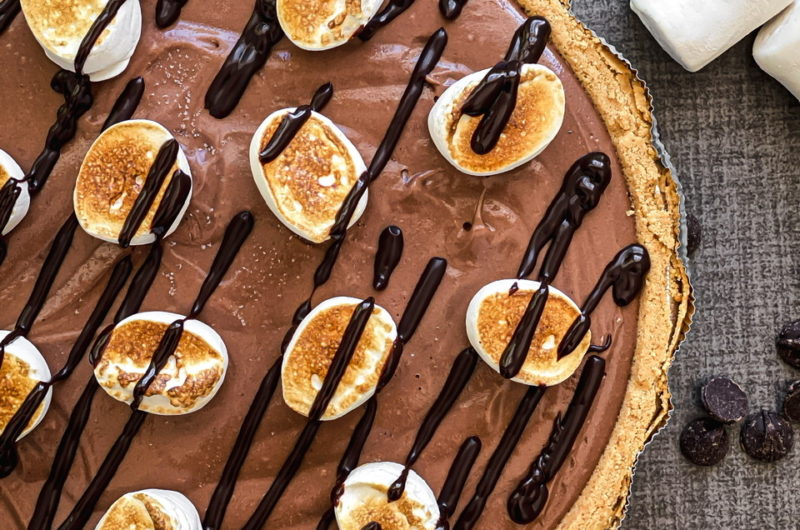 Vegan Chocolate Mousse S’mores Pie