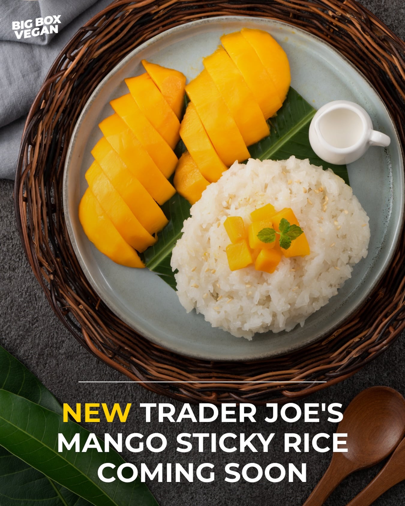 🥭🍚🥥 Trader Joe’s is adding a frozen mango sticky rice to their lineup and it should start showing up in stores the first week of August. It will be $4.69 for two servings and is both vegan and gluten free. Mango sticky rice is a Thai dessert with warm sweet coconut rice paired with fresh ripe mango slices and a drizzle of coconut cream on top. How preparation for this will be suggested on the box I don’t know yet but could be microwaveable. This will most likely be seasonal but I’ll update as I know more. 

🍍 There’s also frozen vegan pineapple coconut bars on a stick coming sooner in the next few weeks and frozen cubes of just passion fruit puree coming in August as well. 

👉🏼Follow Big Box Vegan for the latest vegan grocery news, product launches, store finds and recipes.

*Photo is just a representation of mango sticky rice and is not the actual product which I’m sure won’t look as nice. 😆