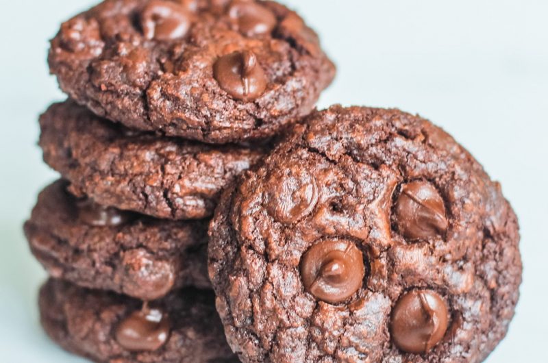 Vegan Triple Chocolate Brownie Cookies