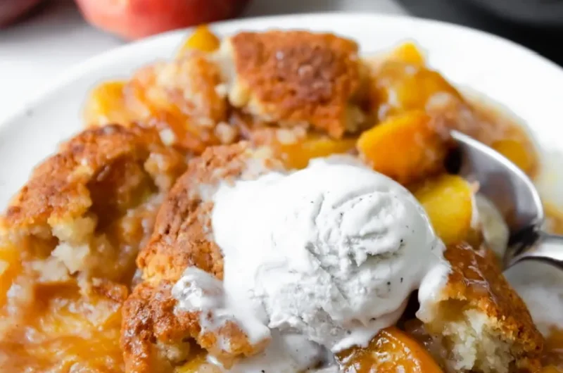 Easiest & Best Vegan Peach Cobbler