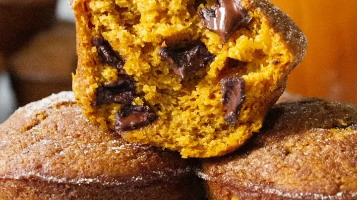 Image for Vegan No Added Oil Pumpkin Chocolate Chip Muffins