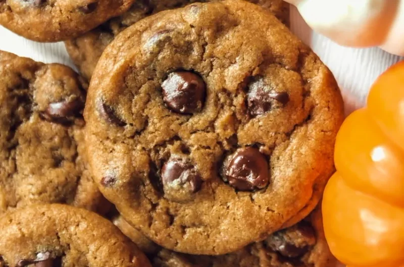 Chewy Vegan Pumpkin Spice Chocolate Chip Cookies