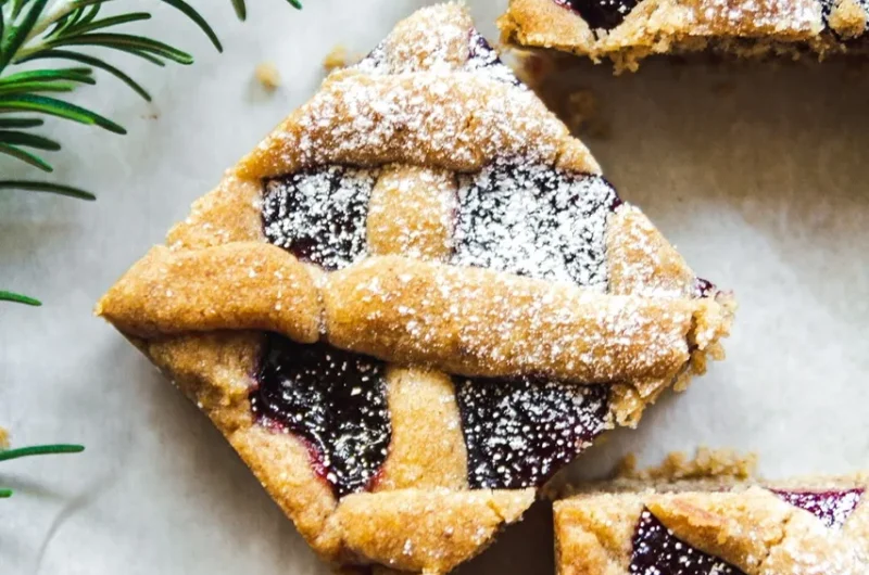 Vegan Raspberry Linzer Bars