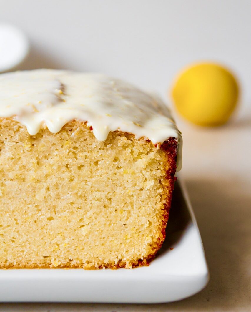 Vegan Coffeehouse Iced Lemon Loaf Cake