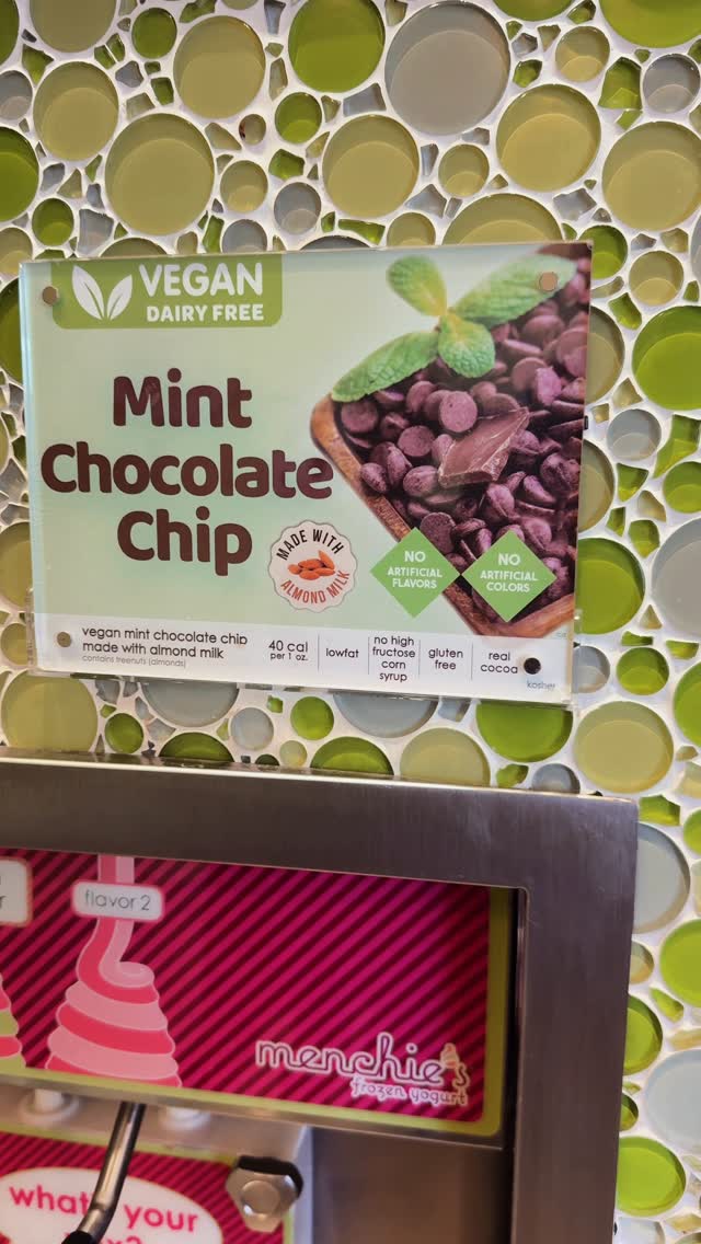 @mymenchies has a vegan almond milk mint chocolate chip flavor! Yes, I’m aware what it looks like. 💩 Tasted great though! 😂