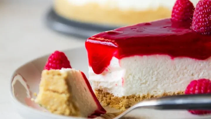 Image for No Bake Vegan Raspberry and Lime White Chocolate Cheesecake