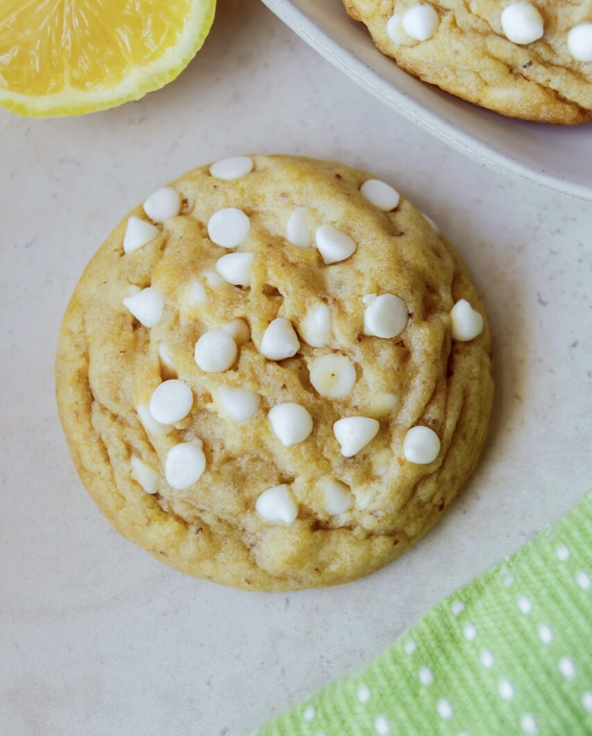 Vegan Lemon White Chocolate Chip Cookies