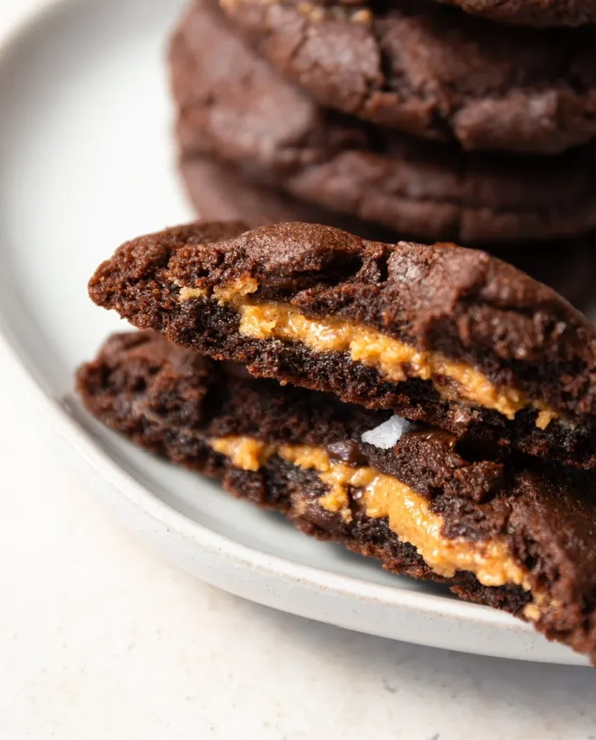 Double Chocolate Peanut Butter Core Cookies