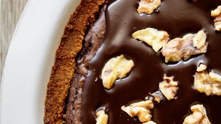 Image for Vegan Copycat Costco Brownie Walnut Pie