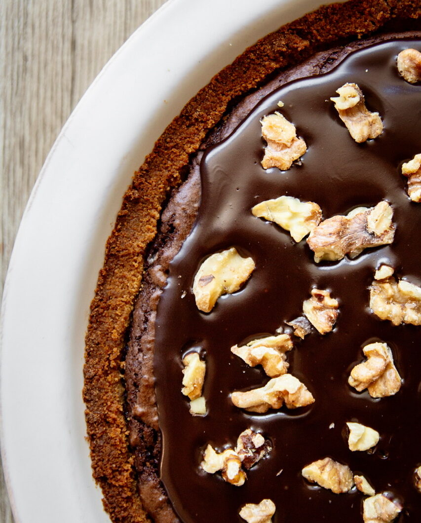 Vegan Copycat Costco Brownie Walnut Pie