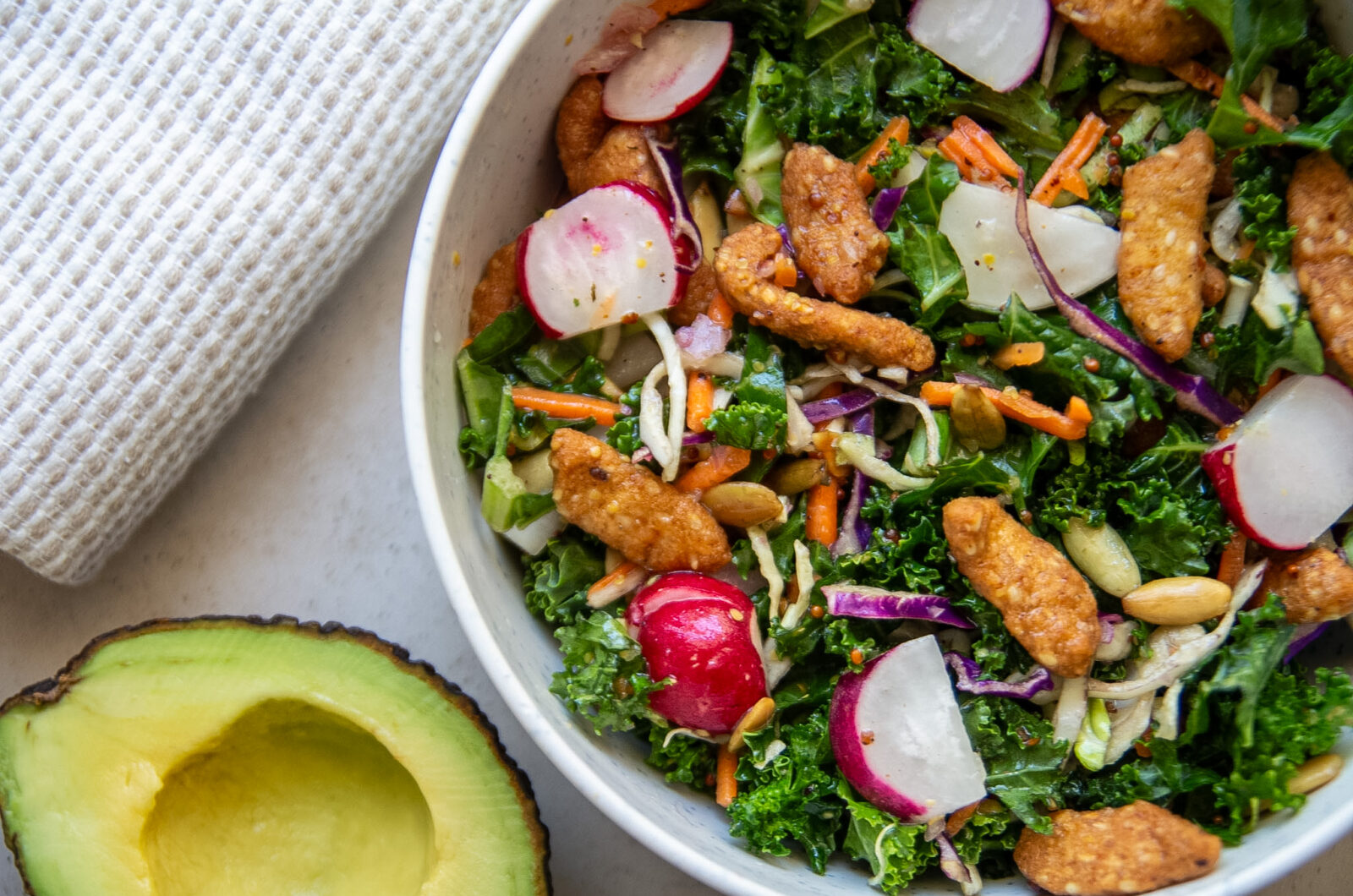 Sesame Crunch Salad with Lemon Agave Vinaigrette