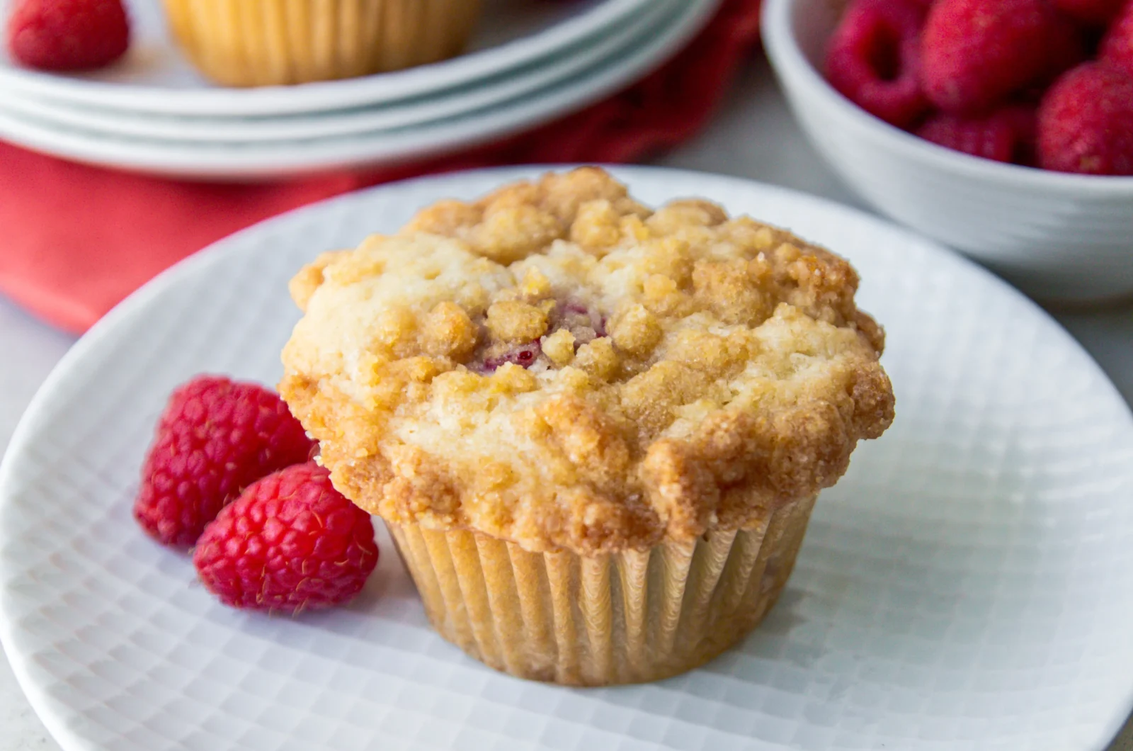 Vegan Lemon Raspberry Crumb Muffins